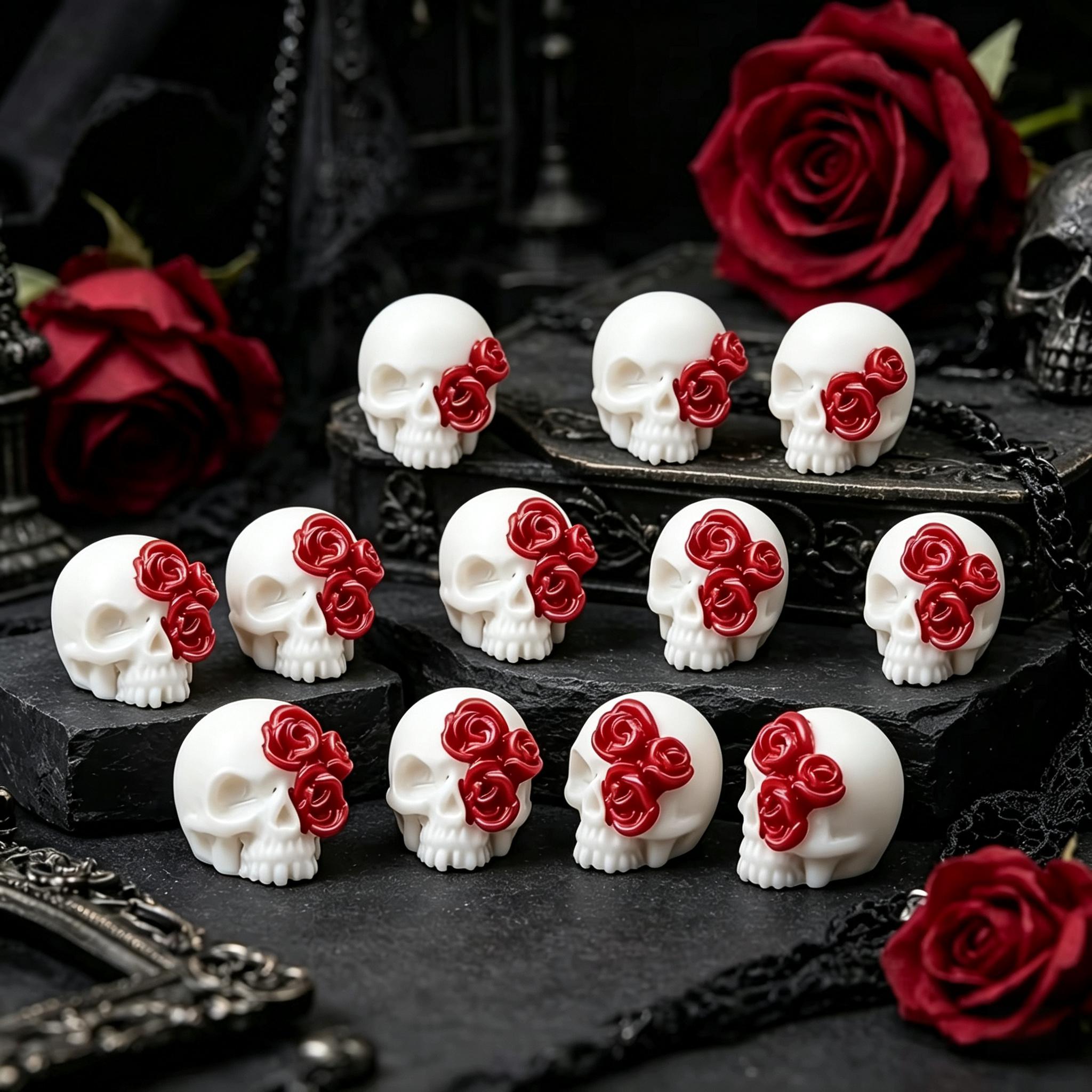 3D Rose Skull Resin Pendants G - огляд і ціна Jewelry Making Event