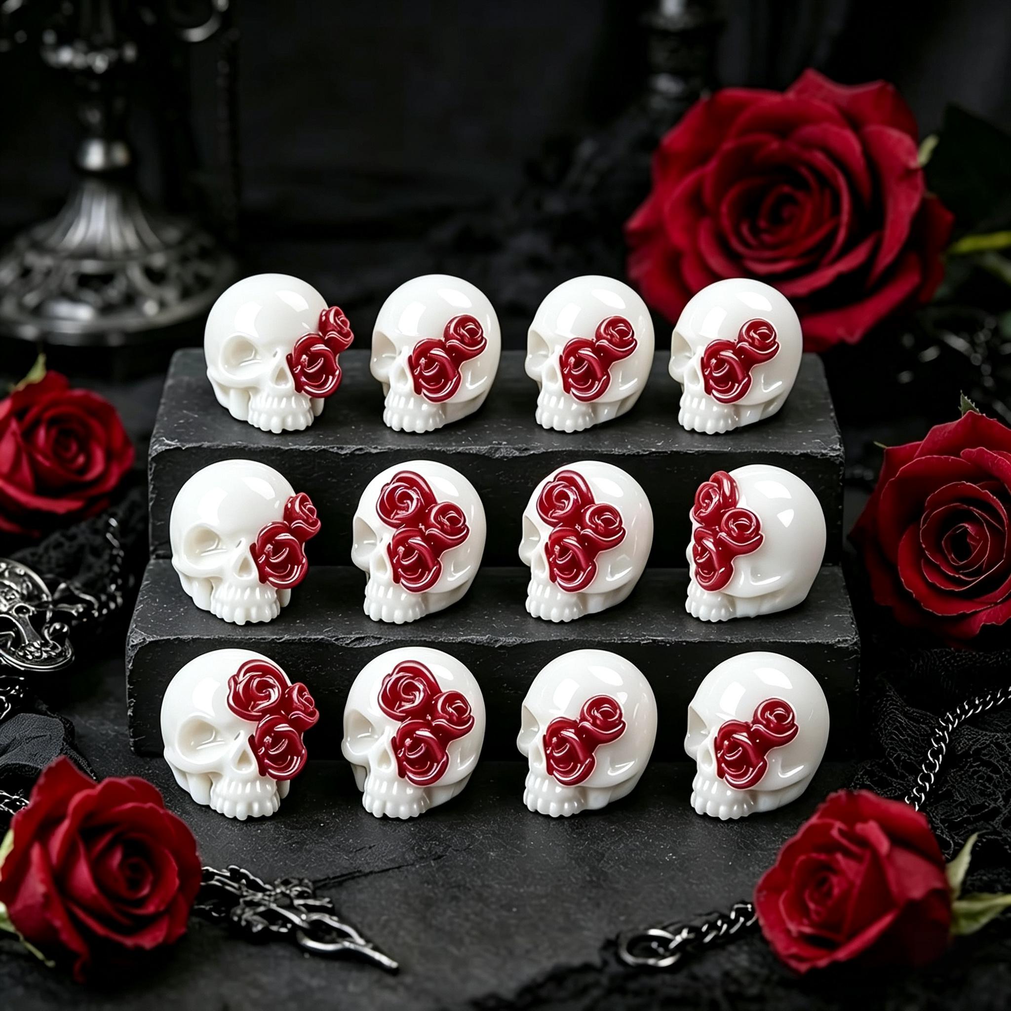 3D Rose Skull Resin Pendants G - огляд і ціна Jewelry Making Event