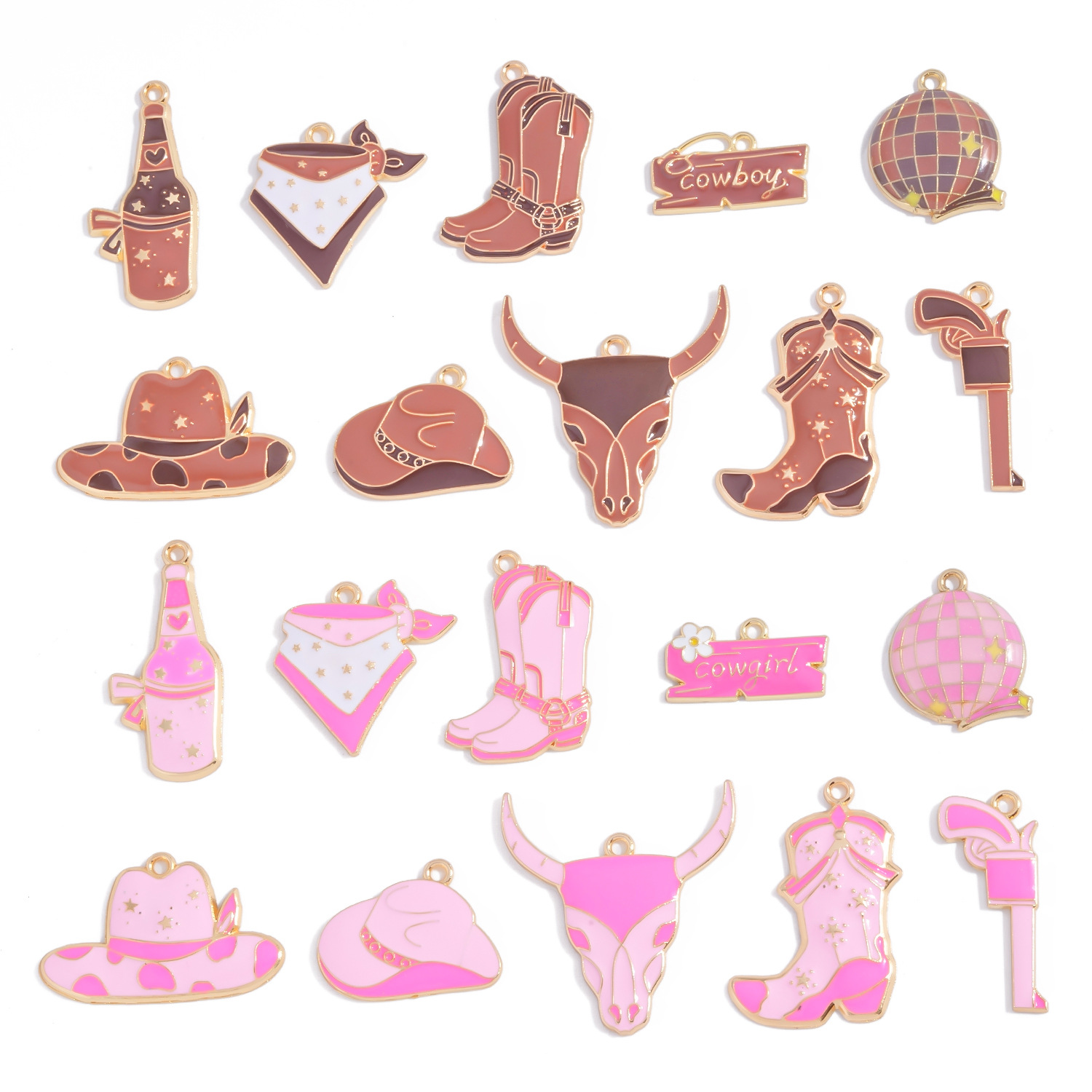 Cowboy Cowgirl Enamel Charms A - огляд і ціна Jewelry Making Event