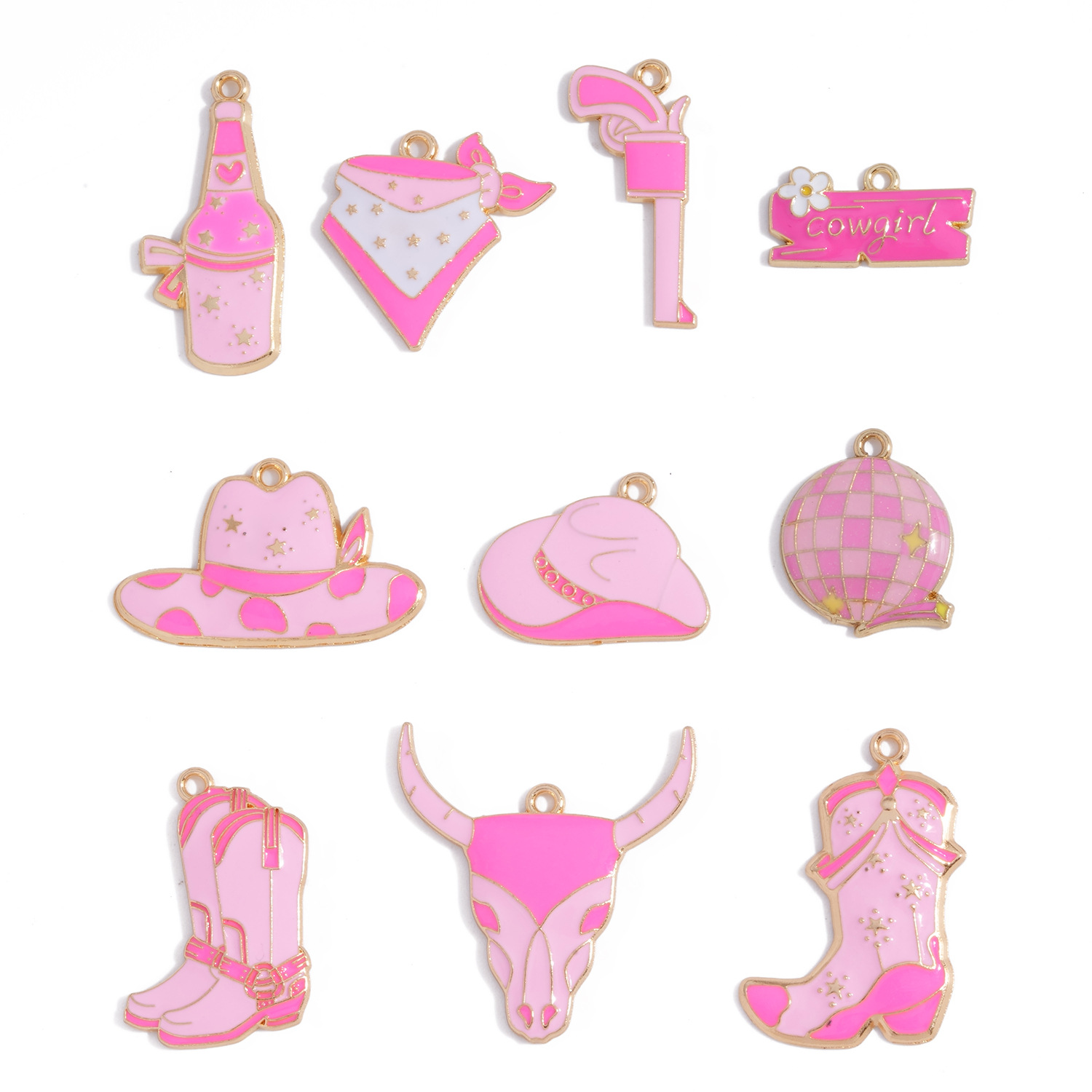 Cowboy Cowgirl Enamel Charms A - огляд і ціна Jewelry Making Event