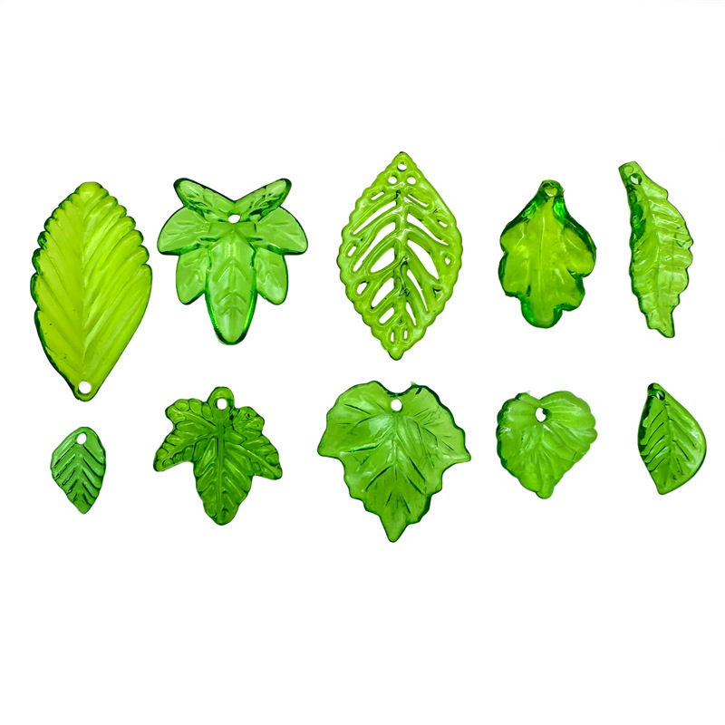 about 20pcs Green Acrylic Leaf - огляд і ціна Jewelry Making Event
